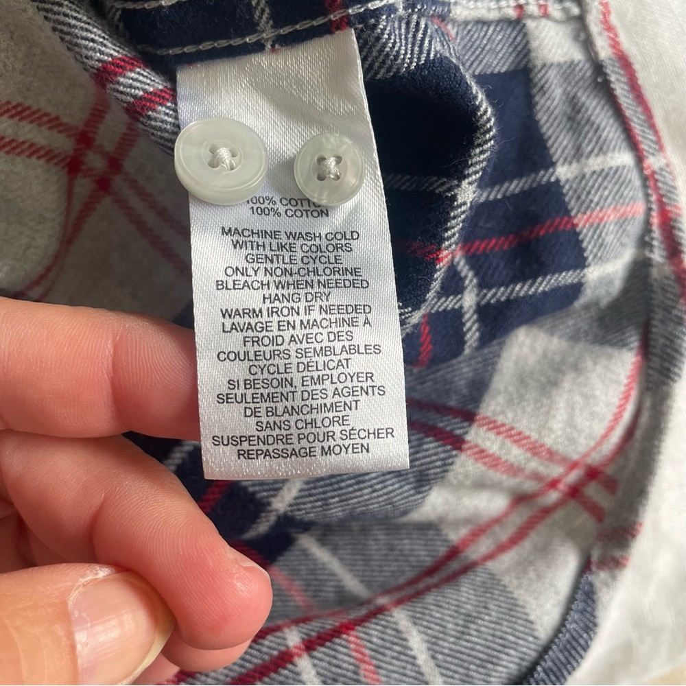 UNTUCKit "Campeneta" 100% Cotton Blue Red Gray Plaid Long Sleeve Flannel Shirt - Picture 10 of 12